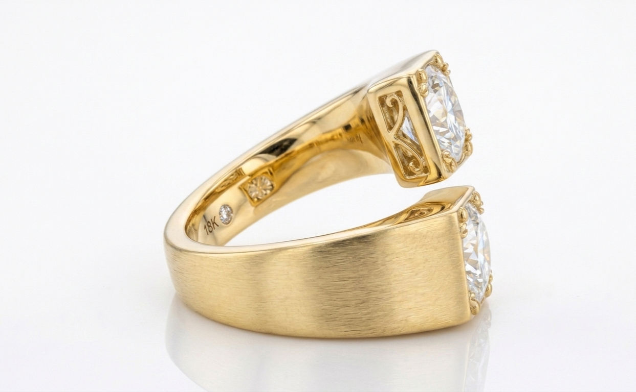 The Modern Bypass Diamonds Statement Ring