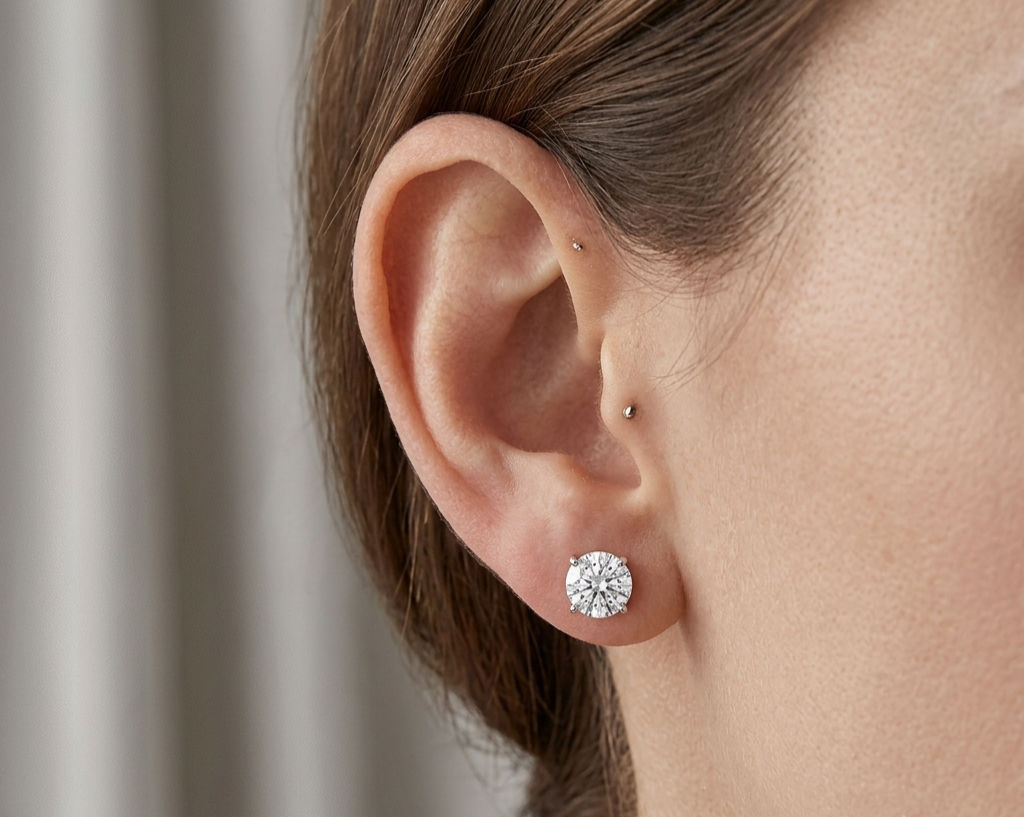 diamonds studs earrings white gold