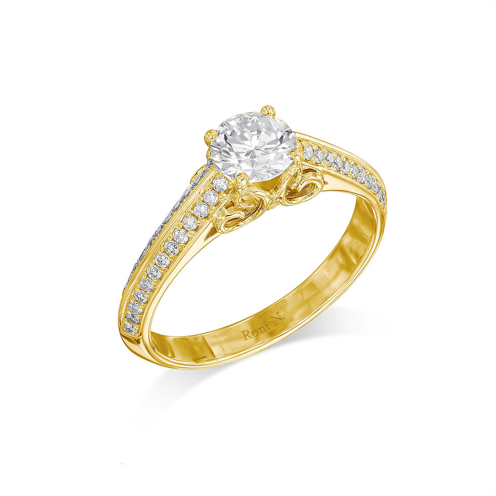 natural diamond engagement ring yellow gold