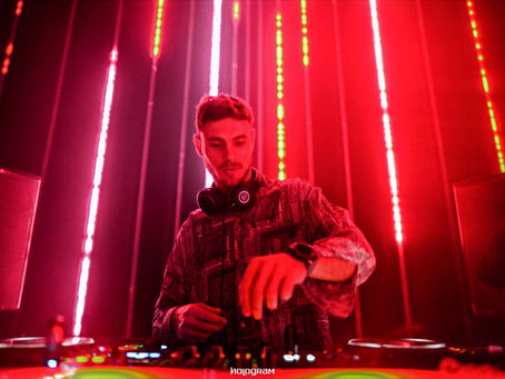 DJ SYMO behind the decks in Cape Town, South Africa