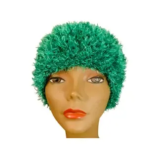 Green Fur Hat Crochet (Medium - for her).  Will definitely keep you warm during fall and winter.  $37.00