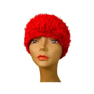 Red Fur Hat Crochet (Medium - for her). Will definitely keep you warm during the fall and winter.  $37.00