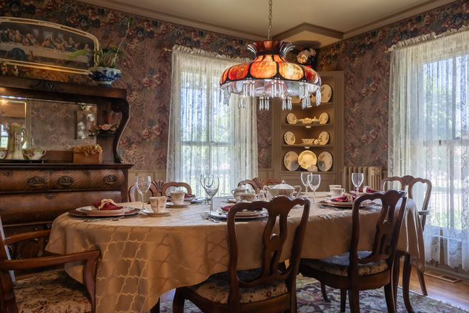 Dining room at His Majesty's Bed & Breakfast in Madison Village, Ohio
