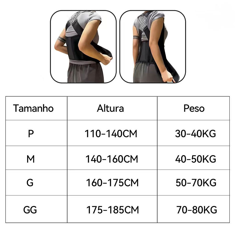 Miniatura: Corretor Postural Cervical Unissex com Ajuste Flexível: Colete para Alívio da Do