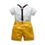 Thumbnail: Little Gent Set – Mustard Suspender Shorts Outfit