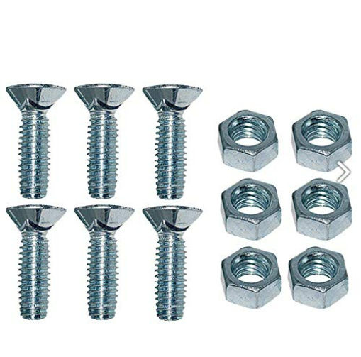 7/16" X 1-1/2" Grade 5 Plow Bolt with Nuts with #3 Heads, Set of 6