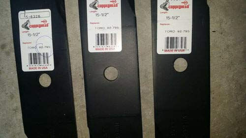 Thumbnail: Set of 3 Blades for 44" Toro Wheel Horse 92-7952 fits 1744 ZX, 74401, 74406