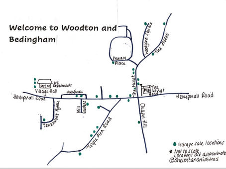 Garage sale locations, 6th September 2025, 10am to 1pm