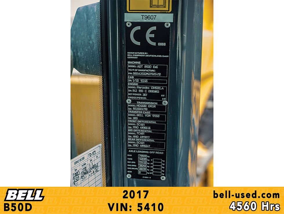 Thumbnail: used Bell dump truck B50D