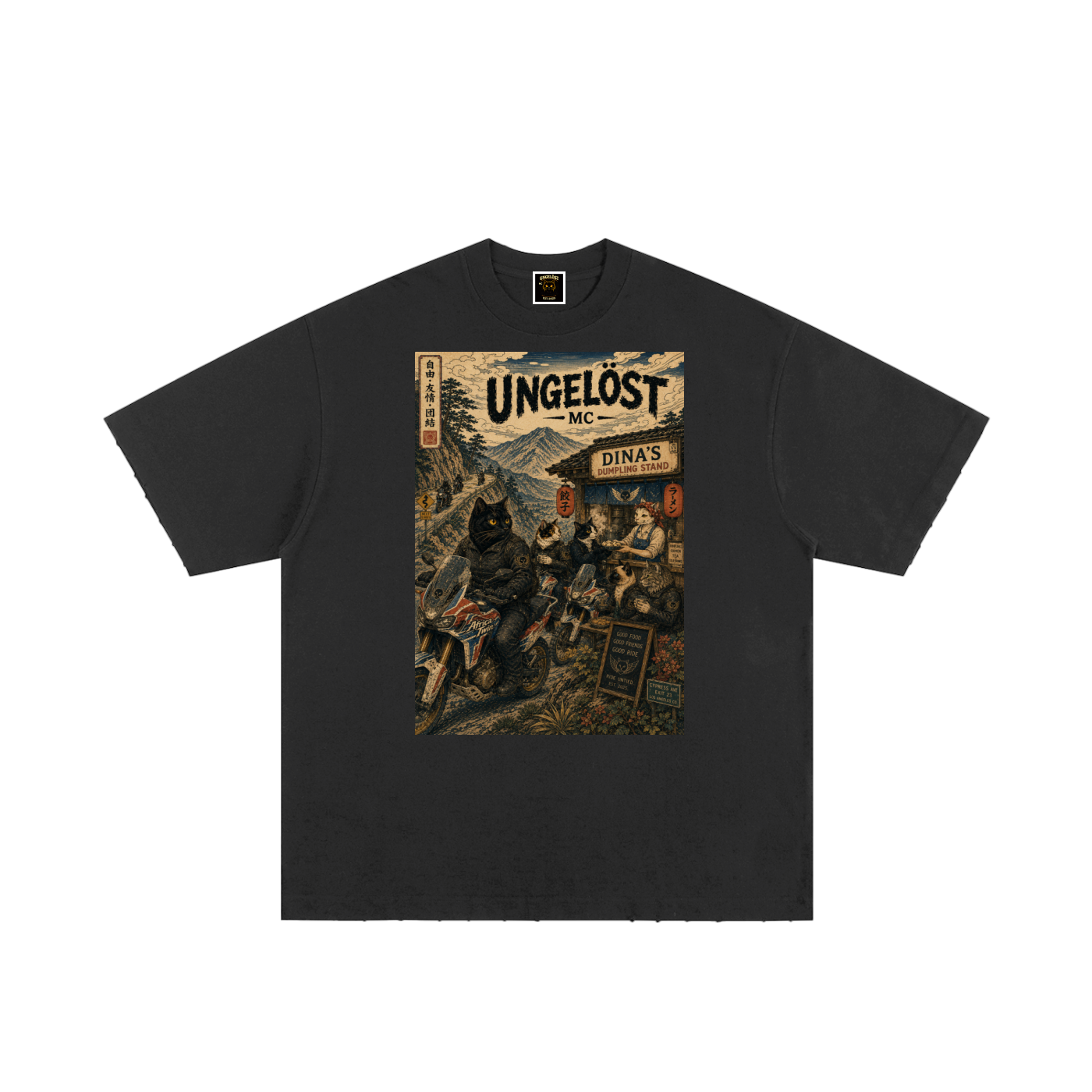 Ungelöst MC Dumpling Run Heavyweight Hand-Frayed T-Shirt