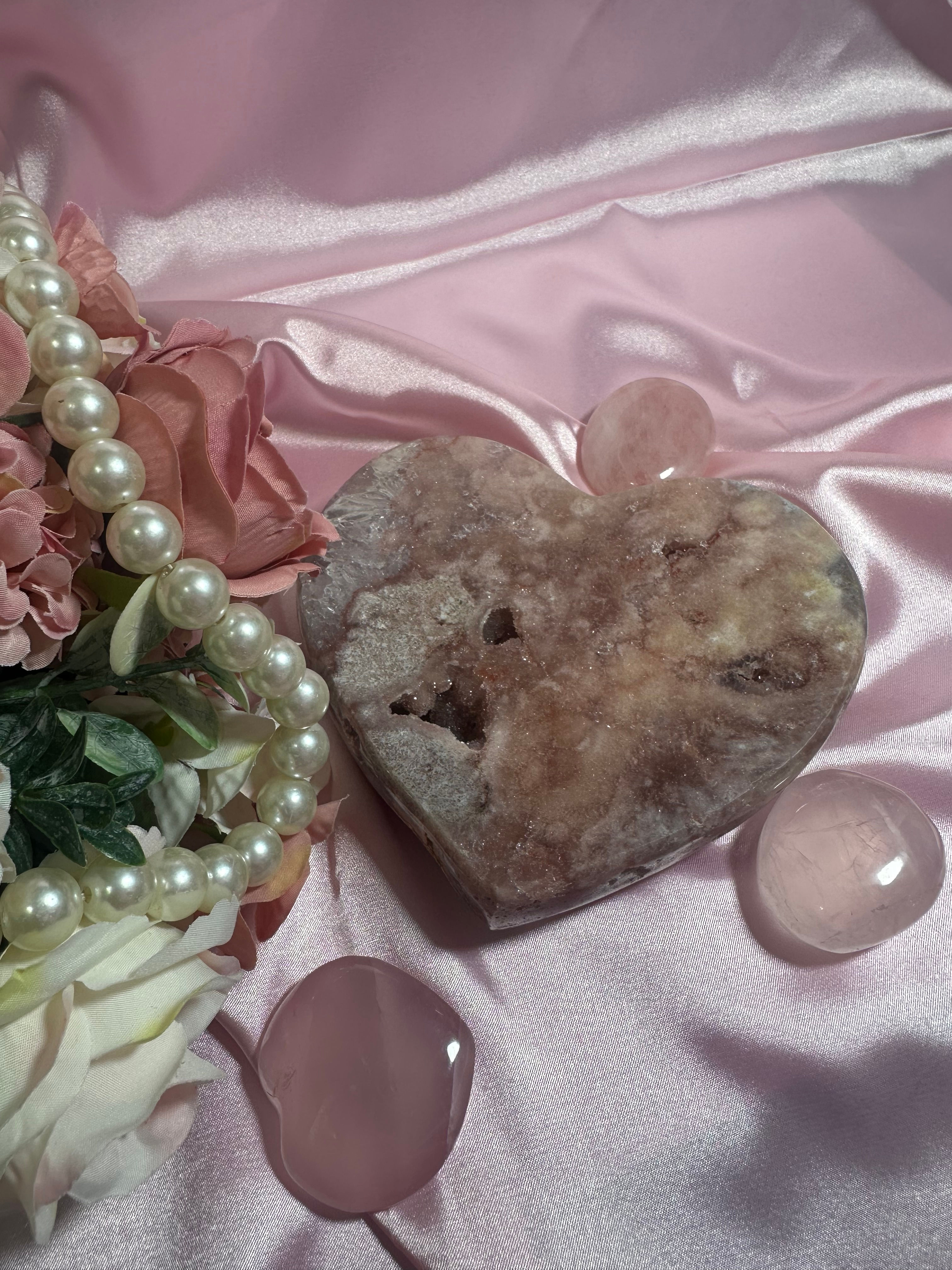 Sparkly, Stunning Druzy Pink Amethyst Heart