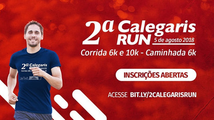 Abertas as inscrições para a prova 2ª Calegaris Run Corrida/Caminhada 2018