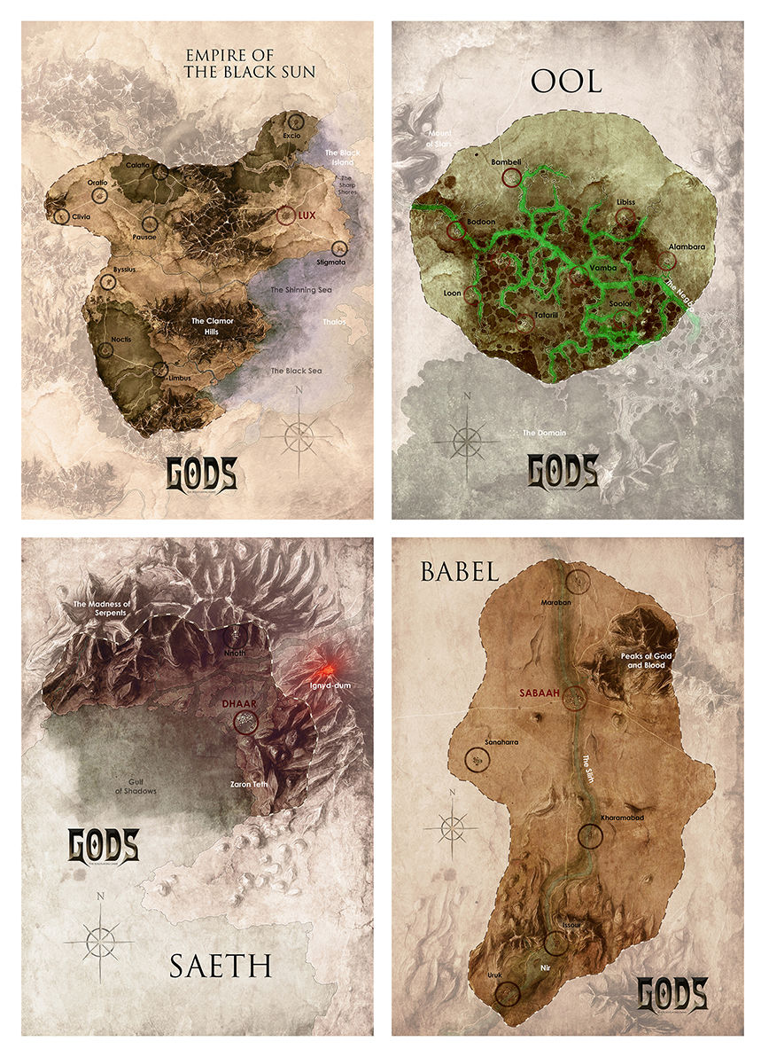 Cartes détaillées des Terres Sauvages - GODS