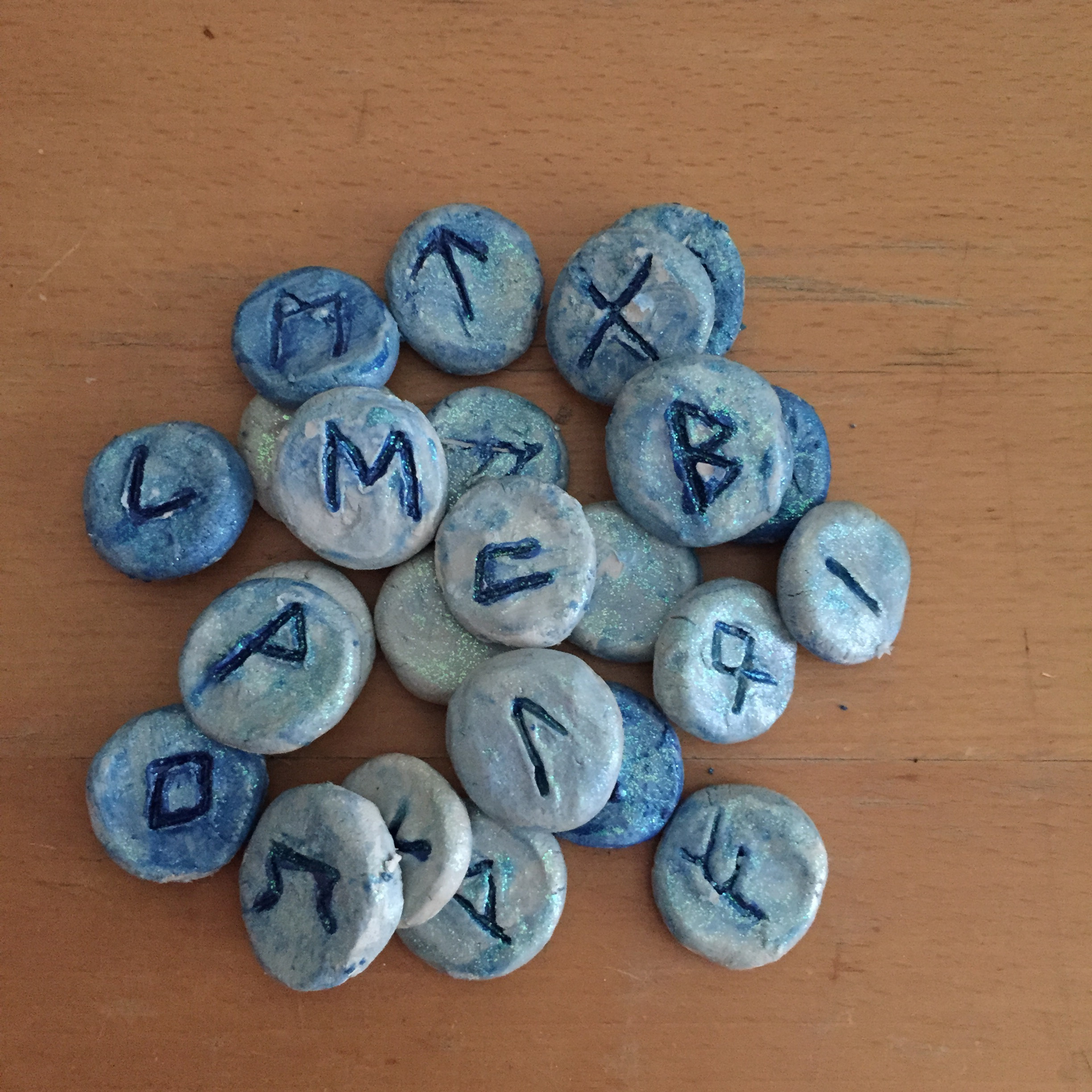 Handformed Clay Runes