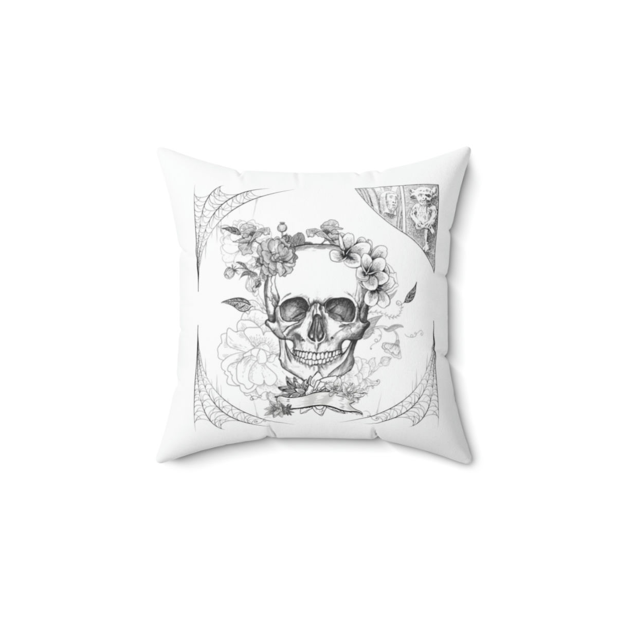 Web Skull Square Pillow