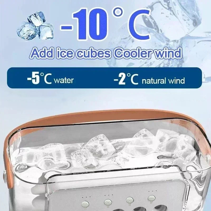 Thumbnail: Portable 3 In 1 Mini Air Conditioner Fan Humidifier LED Night Light Adjustable W
