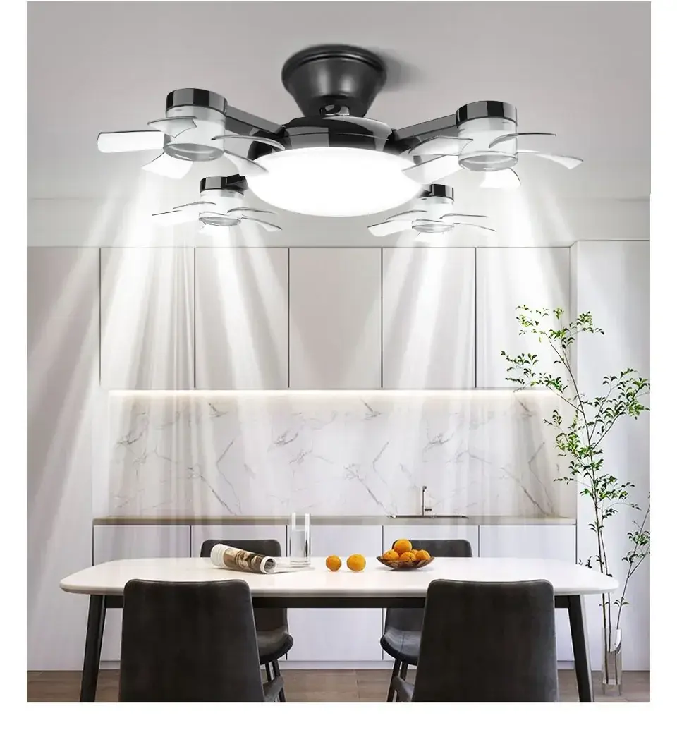 Thumbnail: E27 Fan Light 2-in-1 60W  Drone Design Ceiling Fan Light with Remote Control AC8