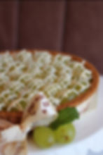 Uvas con crema pastelera y chocolate blanco