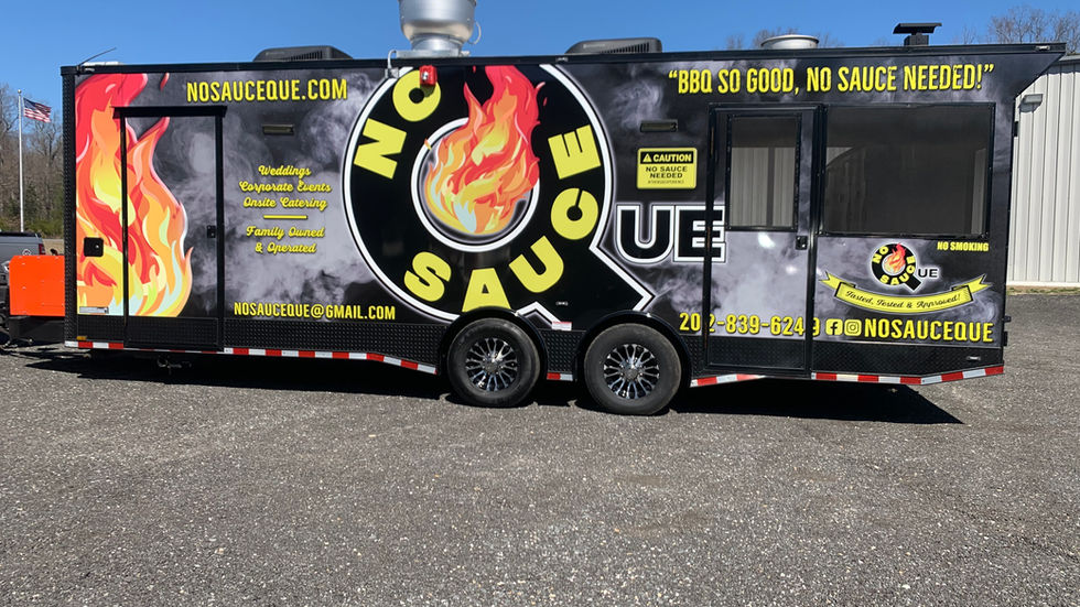 No Sauce Que Food Trailer Wrap