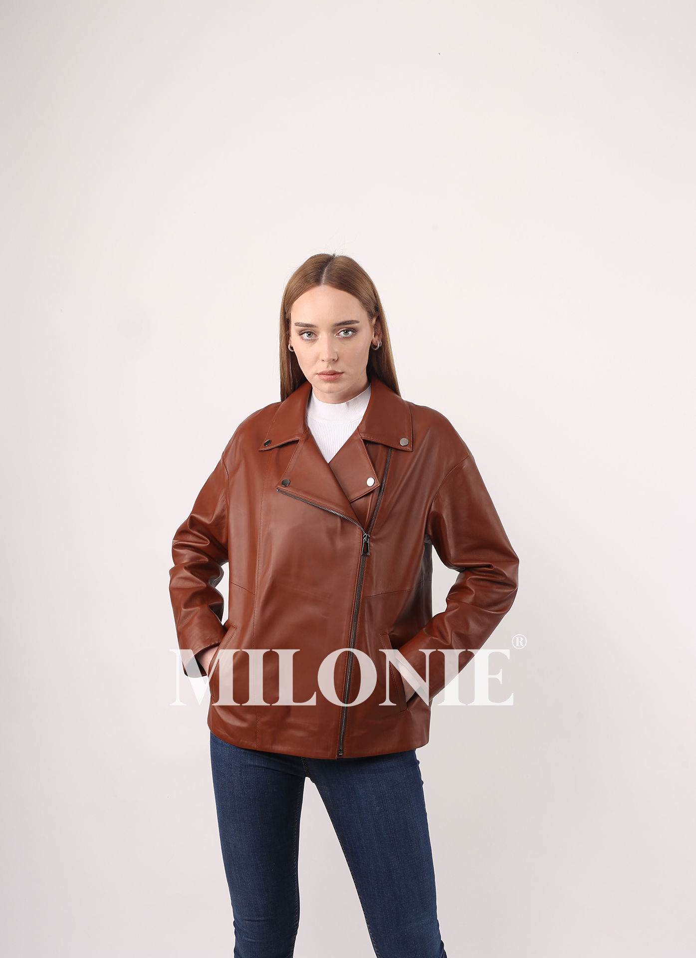 Flashy Kahverengi Deri Ceket