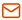 Orange line icon of an envelope
