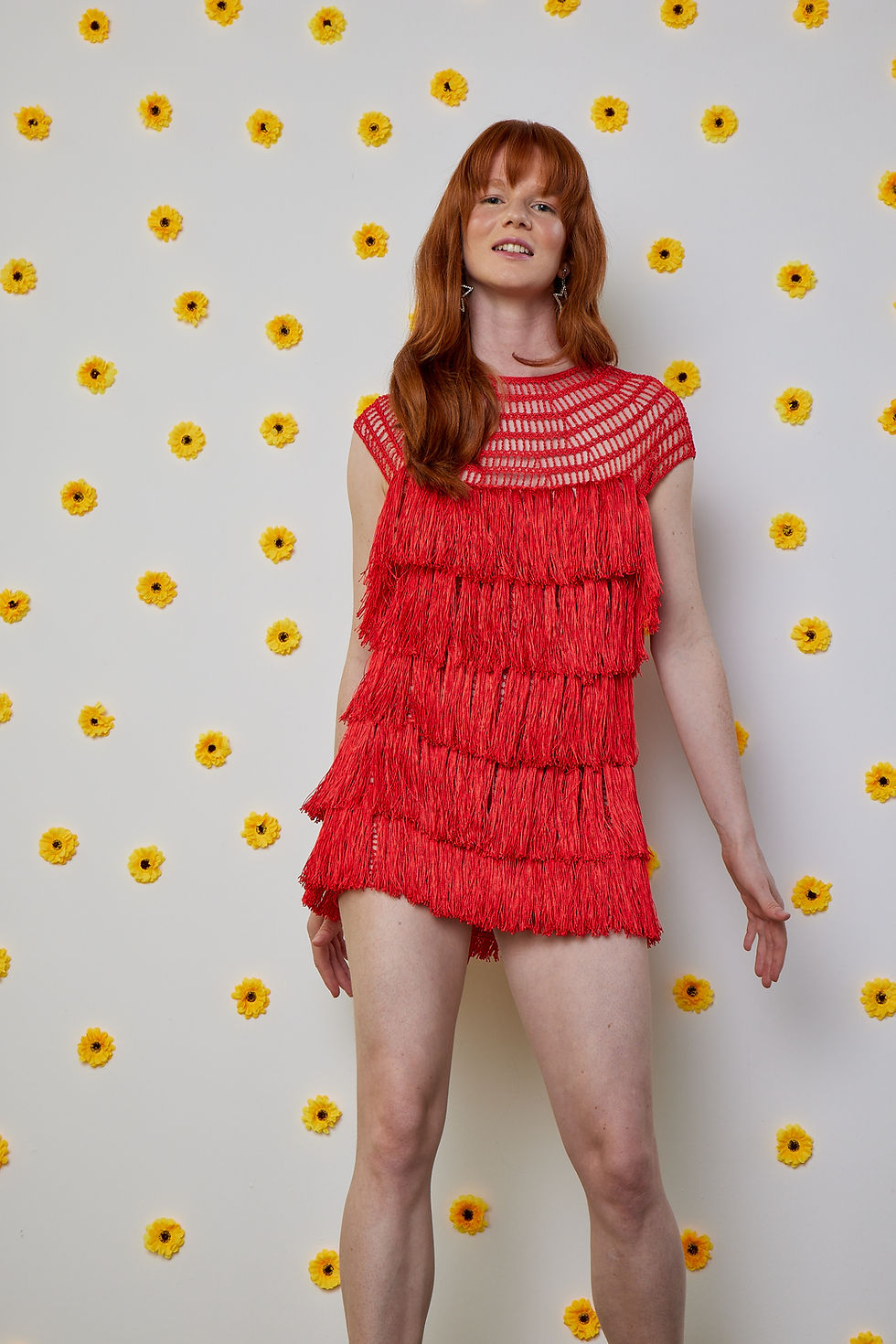 Thumbnail: Red Fringed Mini Dress