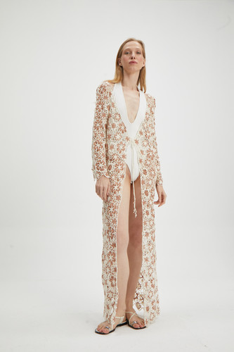 long off white lace dress Ivory Lace Wedding Gown Long Sleeve - Lace Corset Back Wedding Dress with V-neck