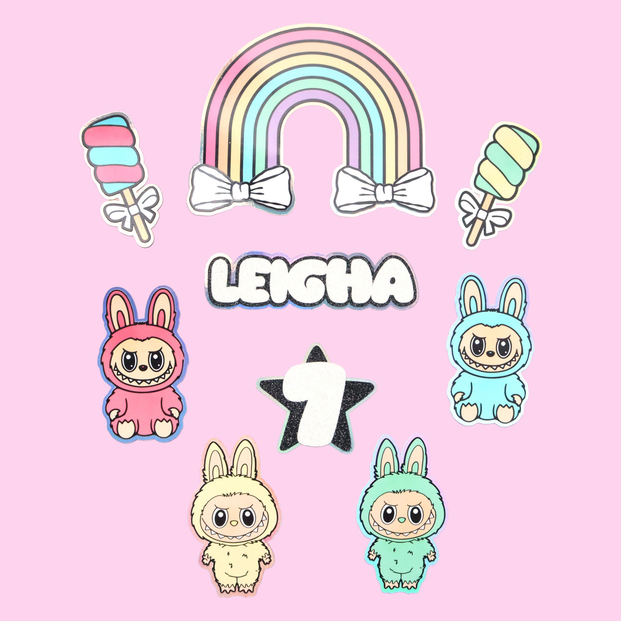 Labubu Cake Topper Set