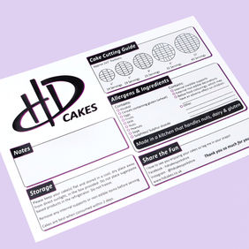Cake Information Sheets