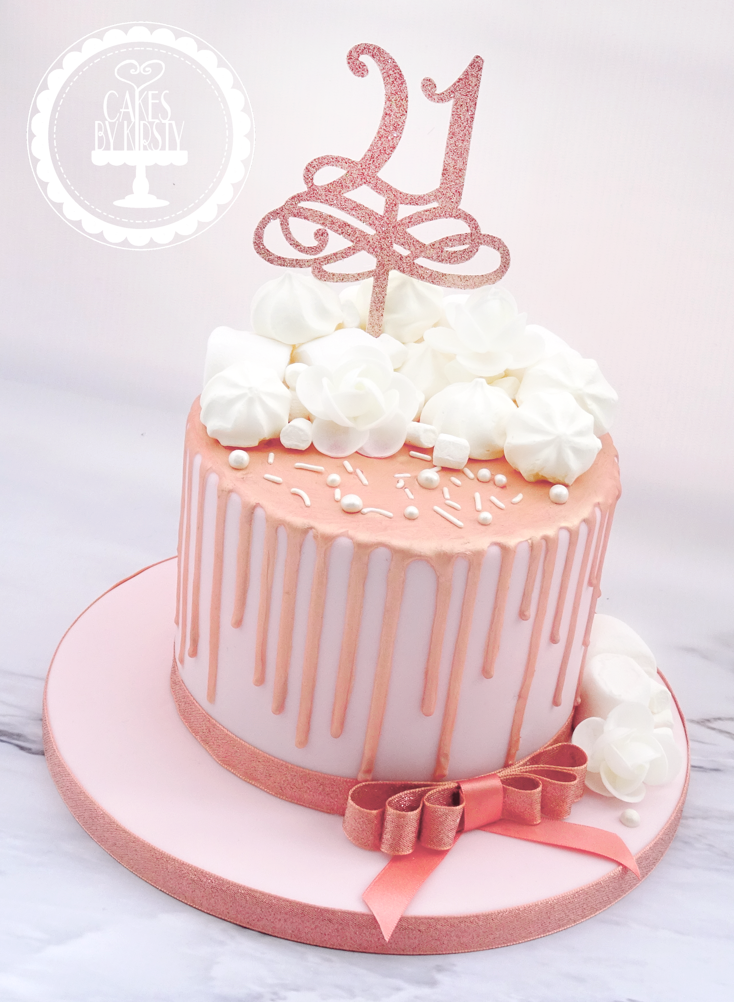 21st Birthday Cake Ideas Rose Gold