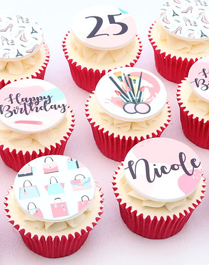 Girls Night Girly Handbag Make-Up Bags Cupcake Toppers Edible Images