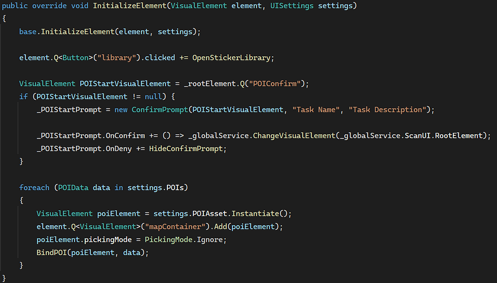 POIUIService with bindings for confirm prompt.