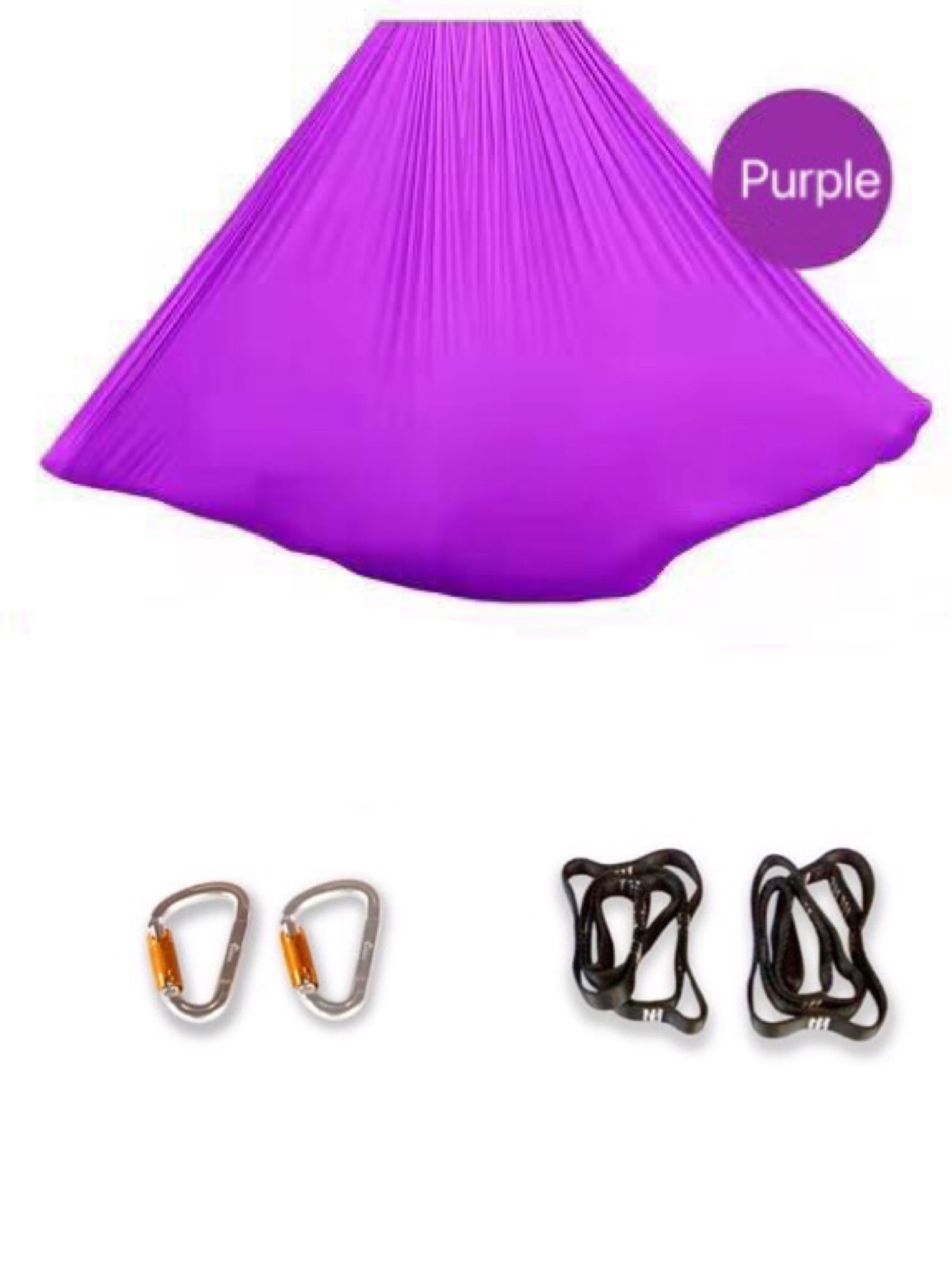 Purple 5m/6m prodigy aerial yoga hammock - nylon sling rigging set