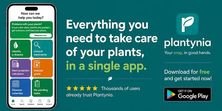 Plantynia mobile app for plant care and the diagnosis of pests and diseases.