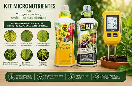 Recupera plantas amarillentas y corrige las carencias nutricionales más frecuentes.
