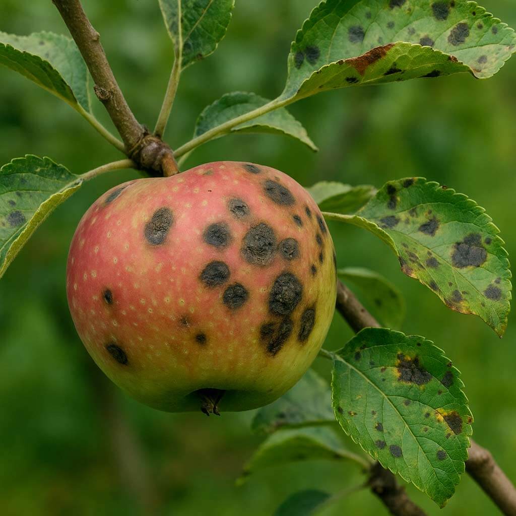 Moteado o roña en Frutales de pepita: Cómo se reconoce y se trata eficazmente