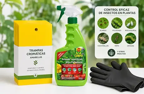 Control de pulgones, mosca blanca, trips, cochinillas, orugas y otras plagas habituales. Recomendado para infestaciones avanzadas o persistentes.