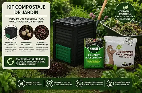 Convierte residuos orgánicos en compost de calidad para tu huerto y jardín.