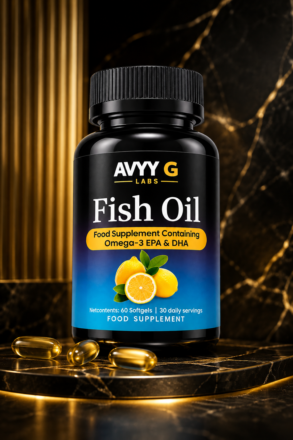 Fish Oil Omega-3 EPA and DHA supplement by AVYY G LABS