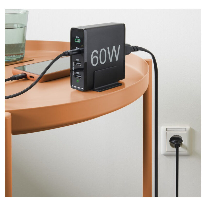 Miniaturbild: Ladestation 4-fach, 60W, QC+PD