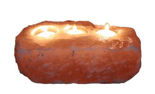 1 X Natural Salt Candle Holder 3 Holes Himalayan Salt Candle Holders Are Made From Natural Crystal Rock They A Ionizer And Air Purifier