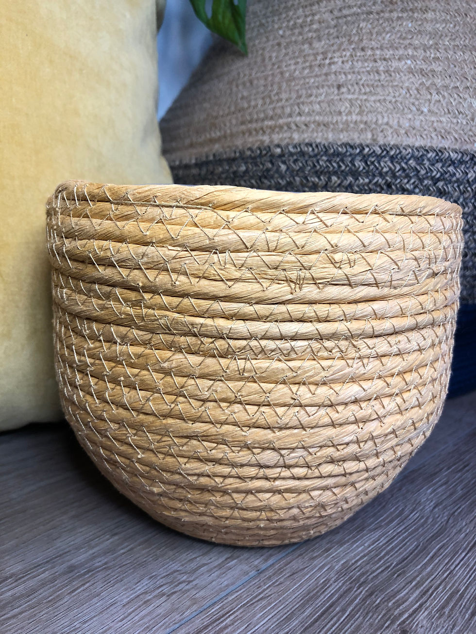 Yellow basket pot for sale