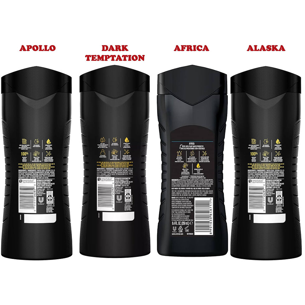 Thumbnail: AXE Men's Body Wash Variety Set, 4 Pack, Assorted Scents, 3-in-1 Body, Face and