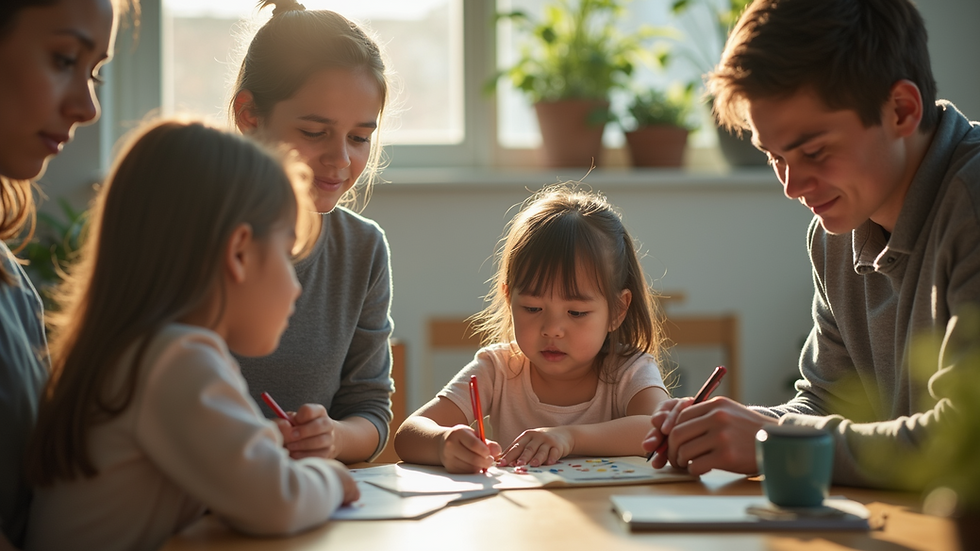 Close-up view of a community center providing resources for families