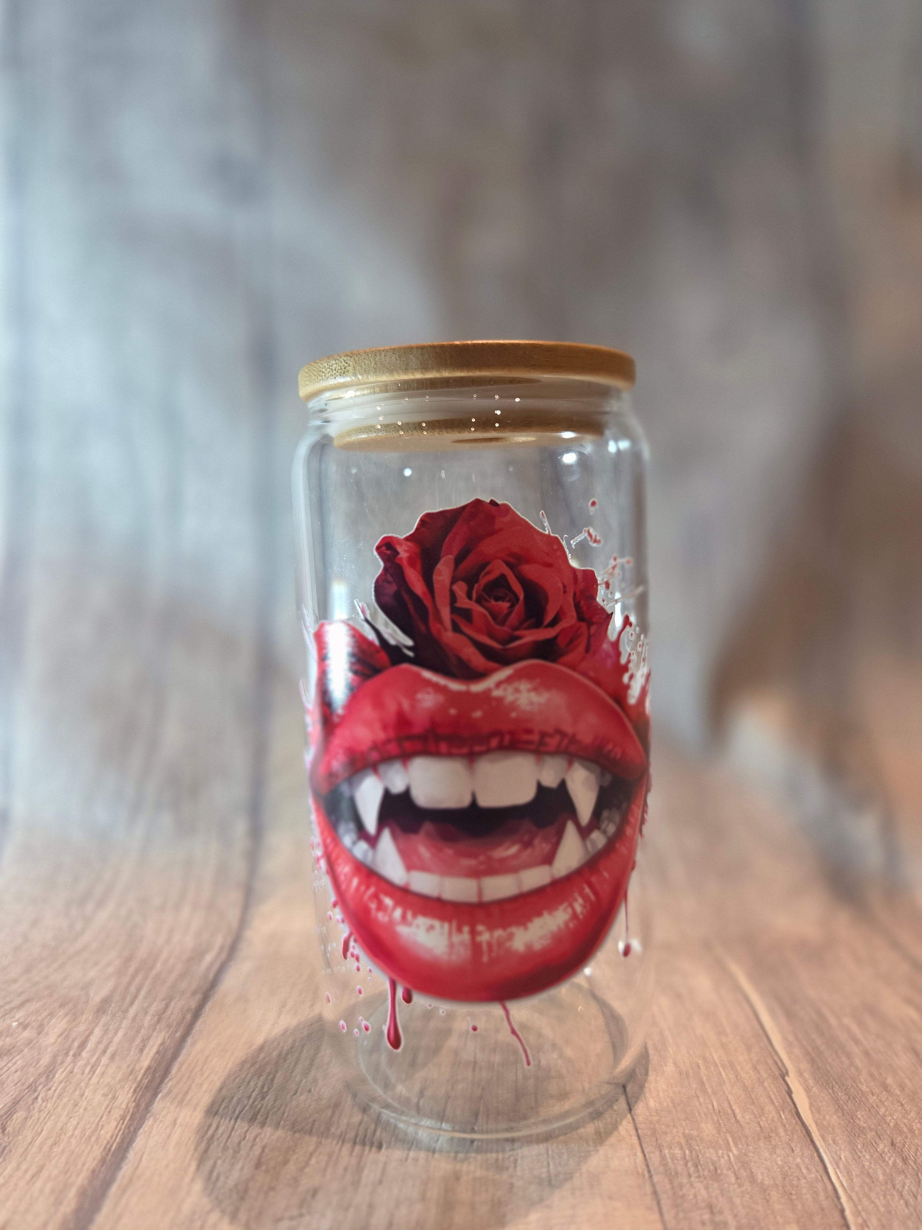 Vampire Lips Glass Cup
