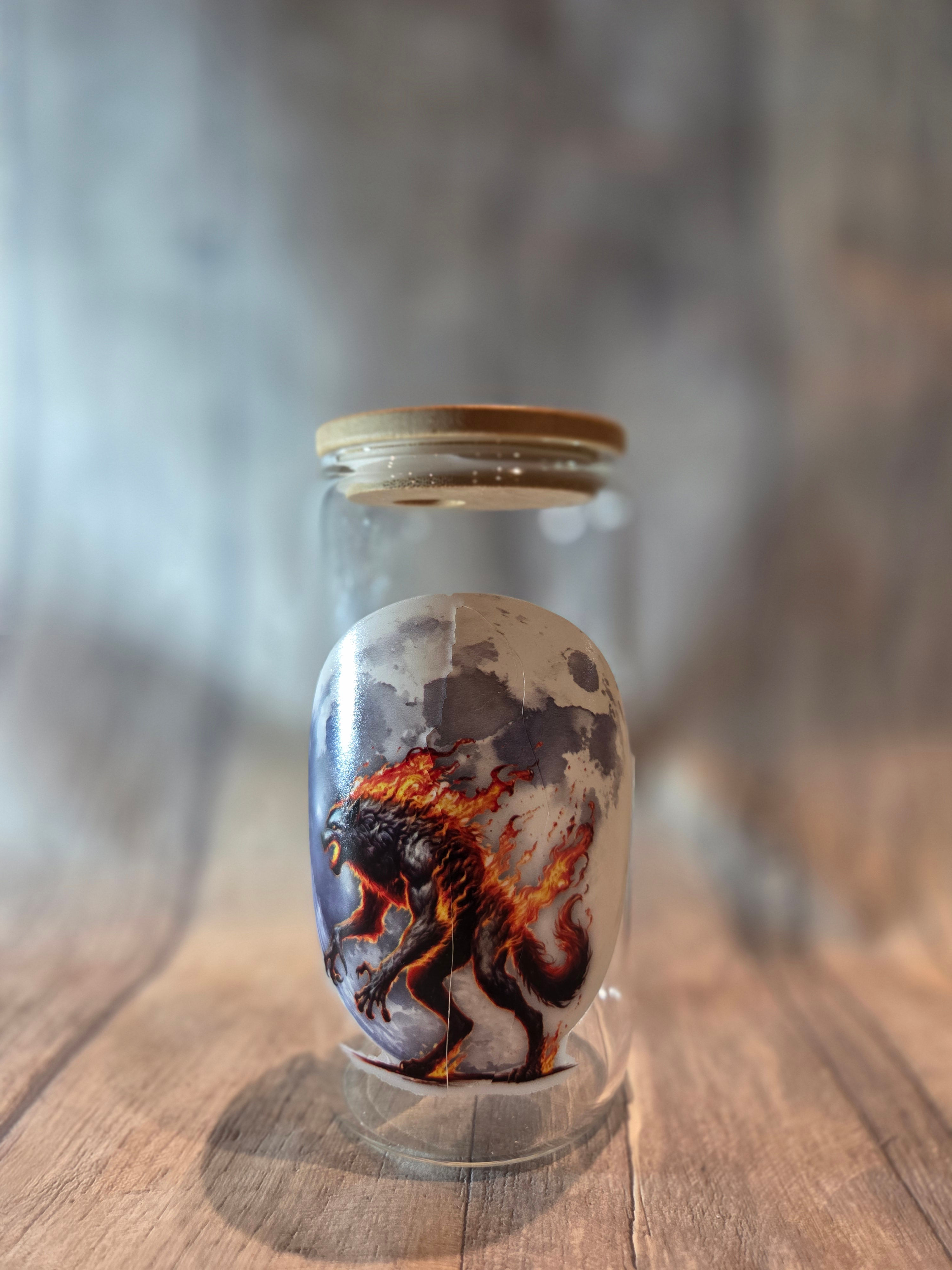 Dog on the Streets Glass Cup