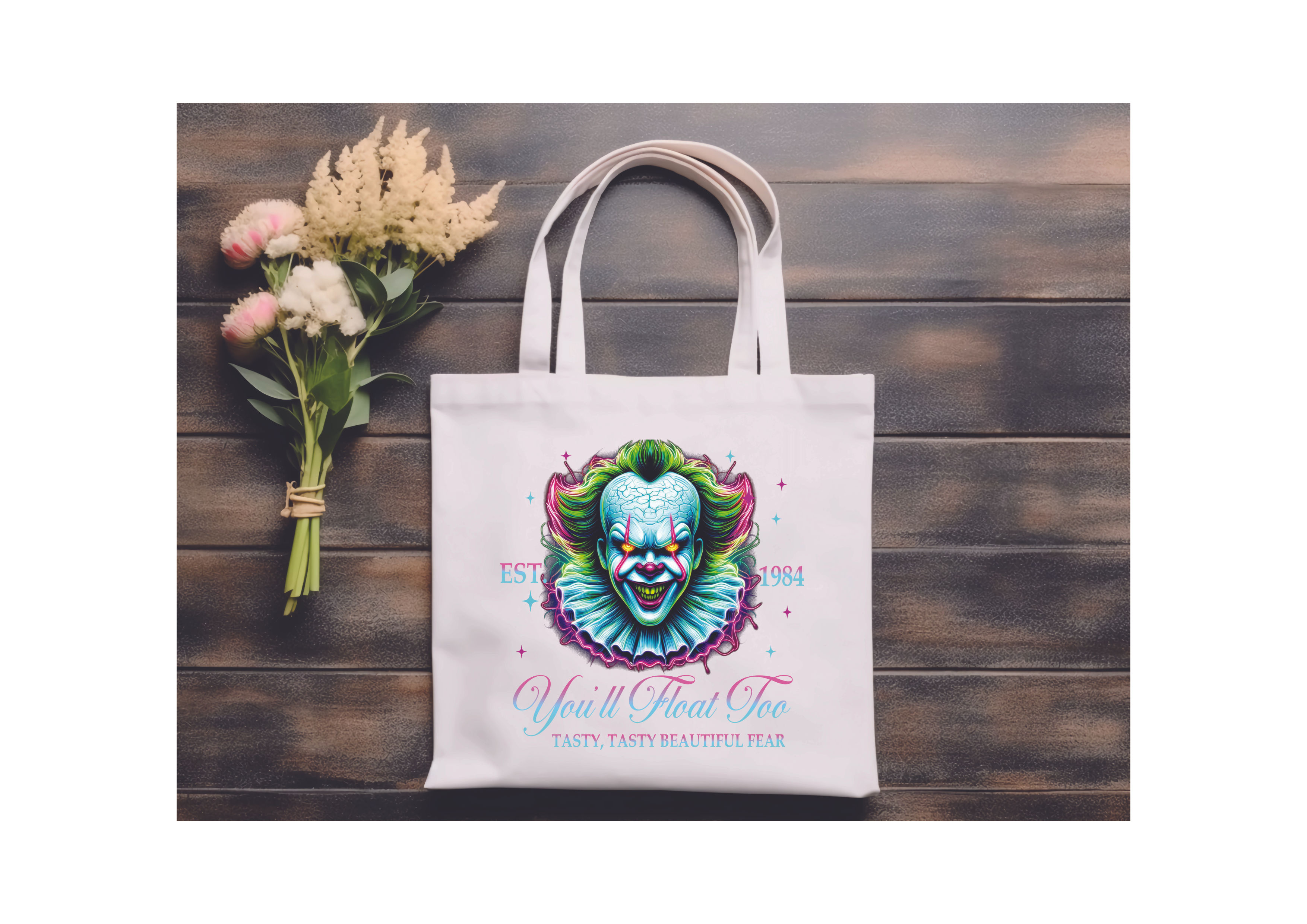 Scary Clown Villain tote