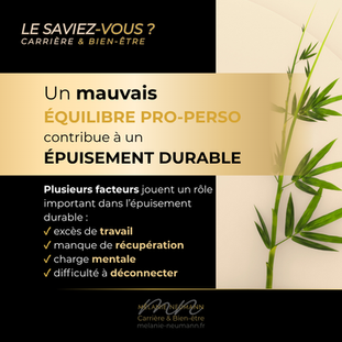 Affiche beige et noire sur l’équilibre vie-travail.