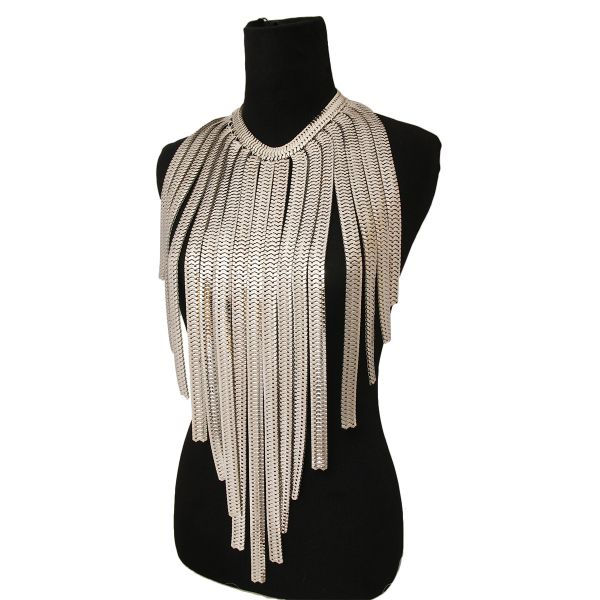 Thumbnail: Metal Flat Snake Chain Necklace Set 