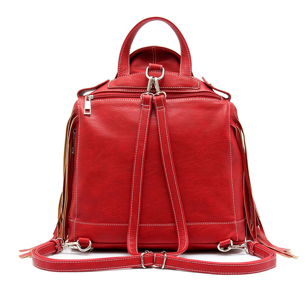 Thumbnail: Red Leather Moto Jacket Backpack